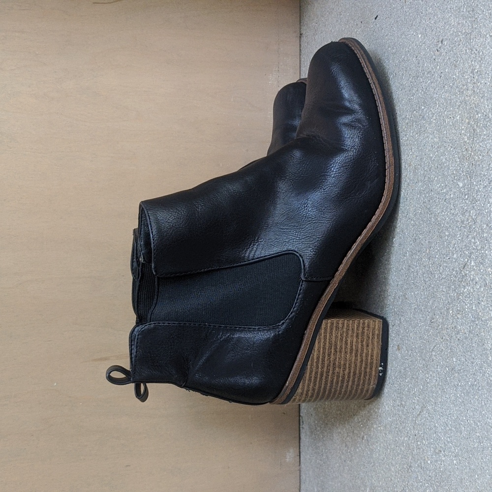 ❤️ White Mountain Women's stacked heel ankle boots black size 9.5 women